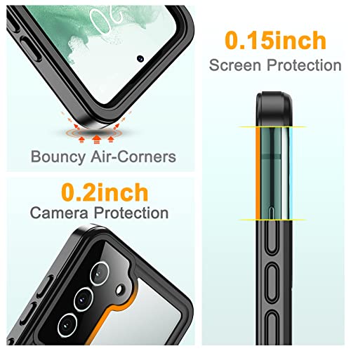 Image of for Samsung Galaxy S22 Case, Waterproof & Shockproof with Built-in Screen Protector, Heavy Duty Full Body Protective Case for Samsung Galaxy S22 5G 6.1', Black