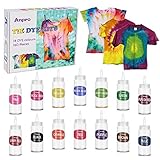 Anpro Tie Dye Kit, 160 Stück Tie-Dye Diy Set, 14 von 100 ml Farbstoffen, Stoff Textil Farben Tie Dye Kit Kunsthandwerk für Kinder und Erwachsene Fashion DIY