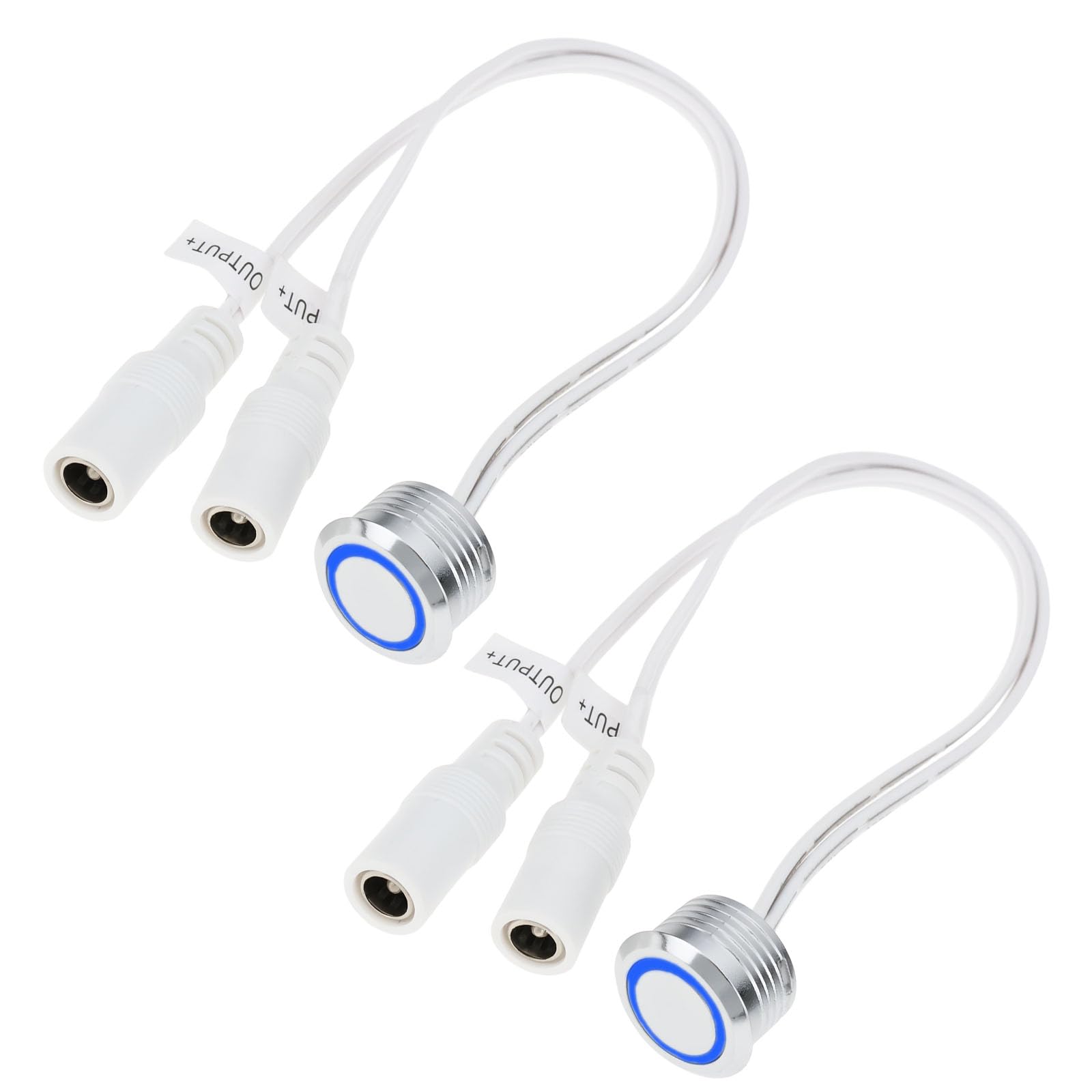 eMagTech 2 PCS Strip Touch Dimming Switch with Double Female Connectors 24V/12V 17.5mm Suitable for LED Strip