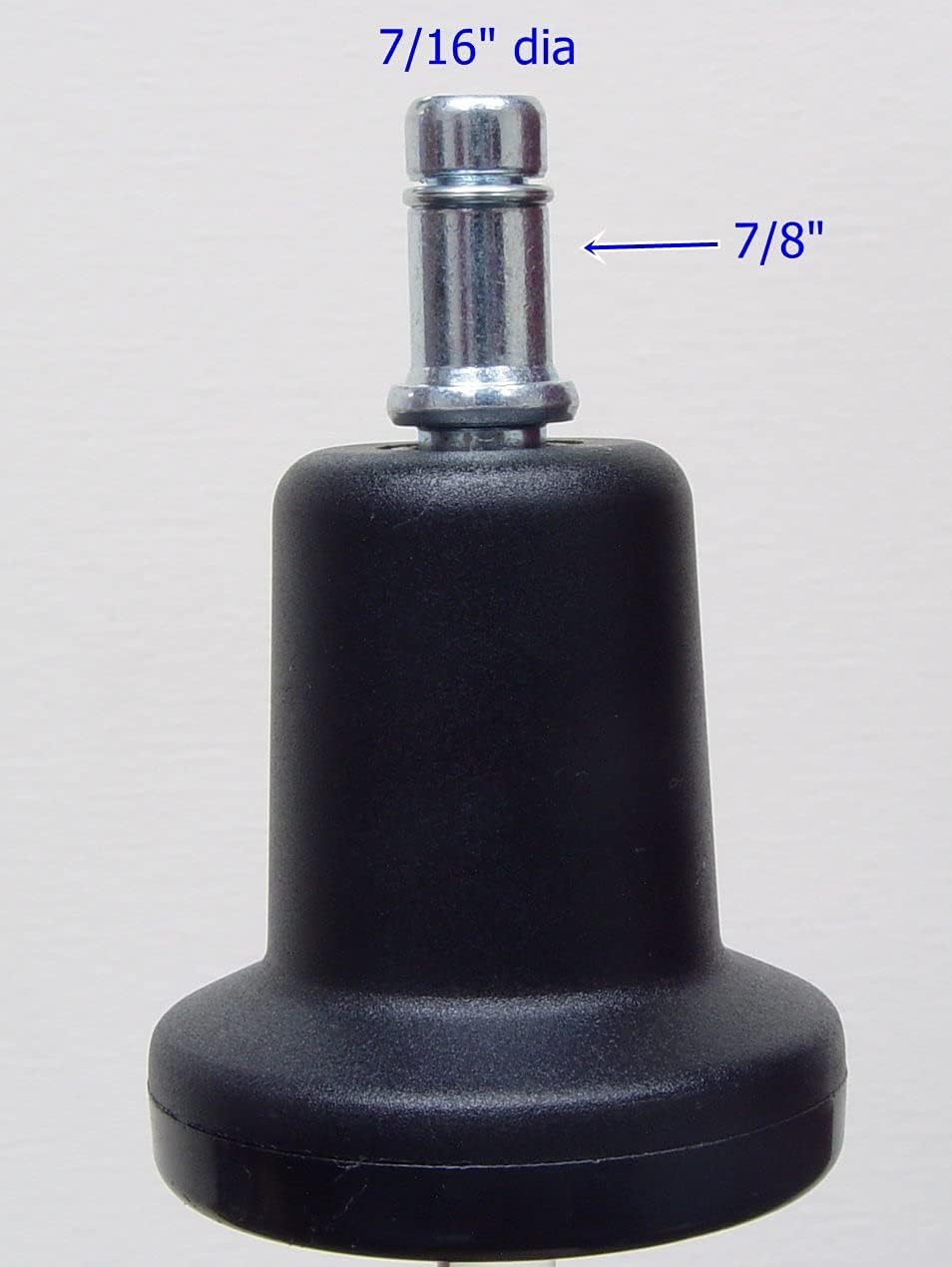 Bell Glide for Office Chair, Pack of 5, 7/16" x 7/8" or 11mm x 22mm Grip Ring stem