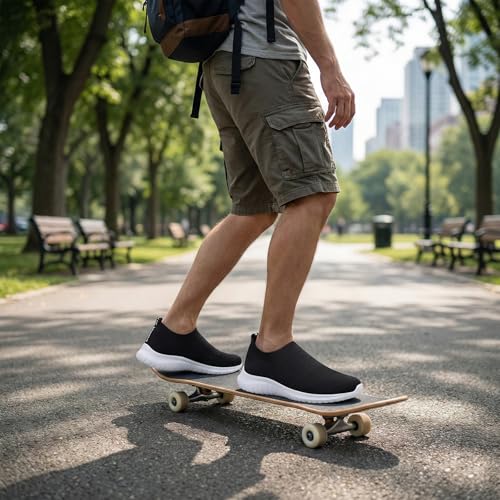 Image of TIOSEBON Men's Slip On Walking Shoes Arch Support Knit Mesh Lightweight Casual Comfortable Gym Workout Running Tennis Travel Standing Sneakers