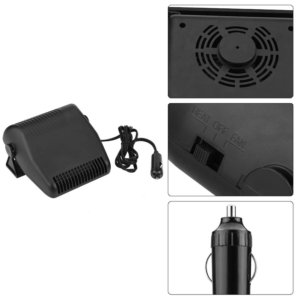 Riscaldatore per auto da 12 V, termoventilatore portatile per auto, riscaldamento e raffreddamento portatile 2 in 1, sbrinatore per parabrezza, girevole a 360 Riscaldatore per auto da 12 V, termoventilatore portatile per auto, riscaldamento e raffreddamento portatile 2 in 1, sbrinatore per parabrezza, girevole a 360