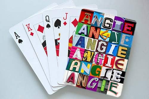 ANGIE Personalized Playing Cards Using Sign Letters