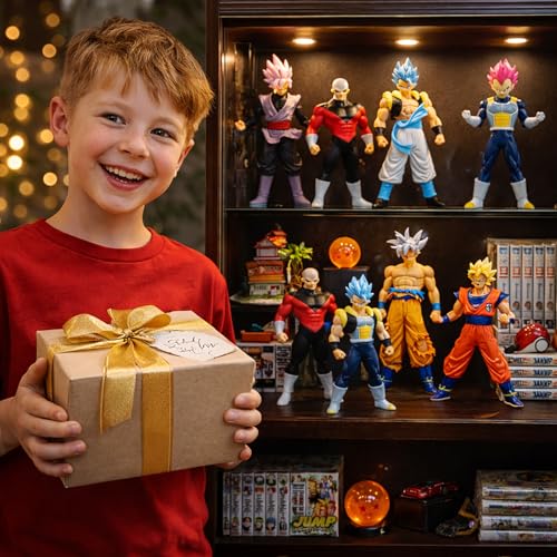 Anime Super Hero Action Figures Set, Collectible Warrior Figurines, 7.8Inch Energy Style Character Models for Display, Party Favors & Gift Collection (6PCS)