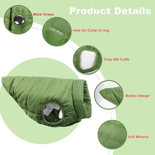Miniatura 31 de Warm Dog Coat, Windproof Dog Jacket Fleece Pet Winter Coats Solid Color Dogs Clothes Cold Weather Pet Jacket Vest Soft Puppy Apparel for Small Black