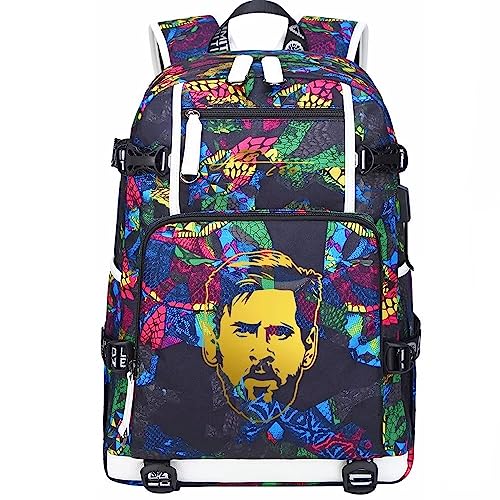 YUNZYUN Mochila multifuncional para fãs de laptop de viagem M-essi bolsa multicolorida para homens e mulheres, Padrão roxo - 2, Free Size