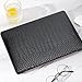 iNOTOGG Compatible with MacBook Air 13 Inch Case with Touch ID 2021 2020 2019 2018, Model A2337 M1 A2179 A1932, Classic PU Leather Hard Shell Plastic Case with Keyboard Cover & Screen Protector, Black