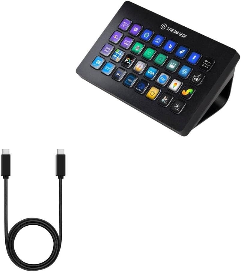 Miniatura 2 de BoxWave Cable compatible con Elgato Stream Deck XL - Cable DirectSync PD (3 pies), USB-C a USB-C (100 W), carga trenzada tipo C y sincronización
