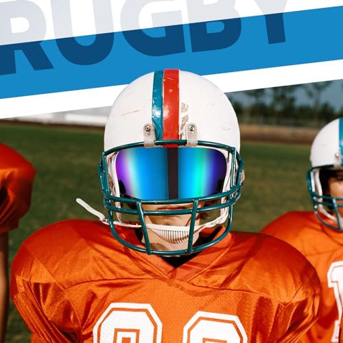 Image of Xuhal 2 Pcs Football Visor for Youth Adult Football Helmet Visor Lacrosse Helmet Eye Shield Eye Protection for Sport(Clear and Colorful Green)
