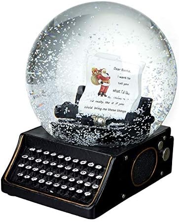 Heaven Sends Christmas Typewriter Snow Globe Letter to Santa Dome Snowglobe Ornament