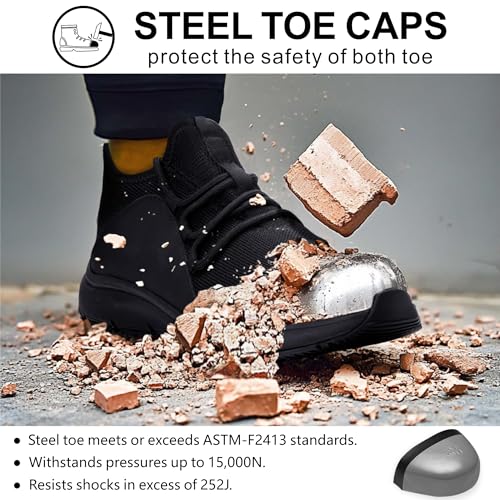 Steel Toe Shoes for Men Women丨Non Slip Waterproof Work Safety Sneakers2