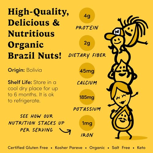Nuts.com – Organic Brazil Nuts (Raw, No Shell) – Healthy Snack for Adults & Kids, Rich Creamy Flavor, Good Source of Essential Amino Acids – Vegan, Raw, Gluten-Free & Kosher Pareve – 2 Pound Bag - Thumbnail 3