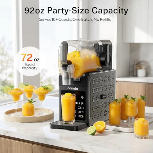 Image of Canoly 2-in-1 Slushie & Soft Ice Cream Maker, 92oz Slushy Machine for Home, 6 Preset, Real-Time Temp Display, Auto-Clean, Frozen Margaritas Smoothie, Frappes, Milkshakes, Black