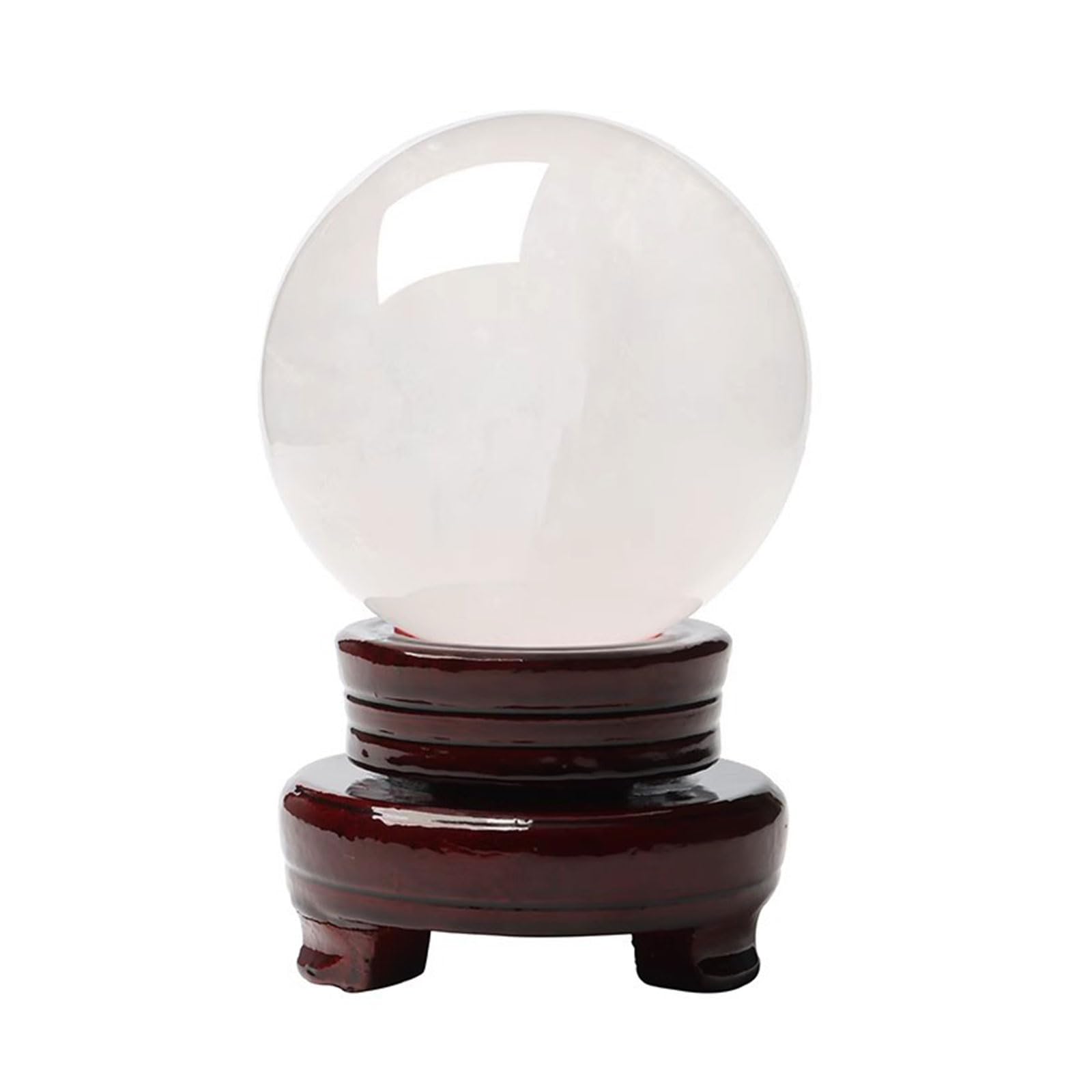 QWZTAEOZA Crystal Sphere Ball Gemstone with Wooden Stand Quartz Sculpture Figurine, Balls, Witchcraft and Decorative,9cm/3.5in