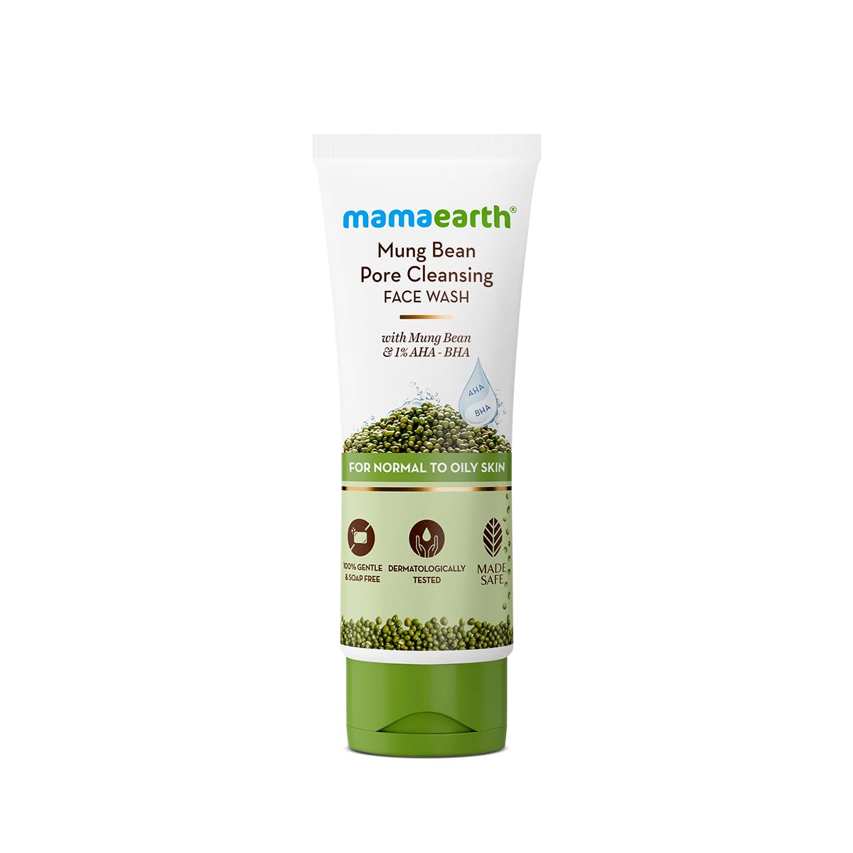 Mamaearth Mung Bean Pore Cleansing Face Wash with Mung Bean, AHA & BHA - 100 ml | For Normal to Oily Skin | India's 1st 100% Soap-Free Face Wash for Deep Pore Cleansing | Made Safe Certified | Oil Control | Tan Removal-image-28