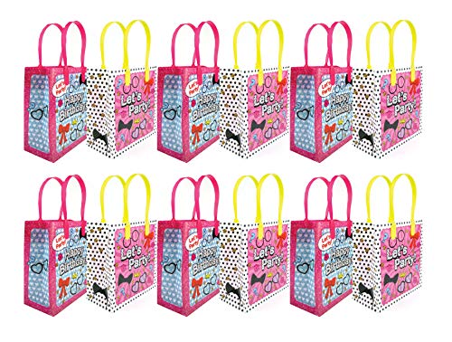 Tiny Mills Surprise Doll Birthday Party Favor Bags Treat Bags with Handles Candy Bags for Birthday Party, Goodie Bags for Girl Birthday Party Supplies Decorations Pack of 12