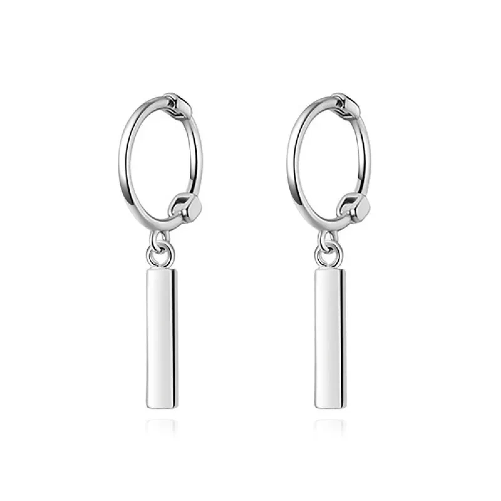 WZGWDC Pendientes de Tuerca con Forma de Palo Cuadrado, aretes de aro Colgantes para Mujer, Fiesta de Boda