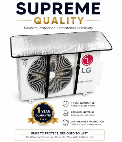 Image of AC Outdoor Unit Protector Cover (Upto 2 Ton) for Split AC | Outdoor AC Cover with Heat-Insulated Reflective Shield | Waterproof & Dustproof Protection