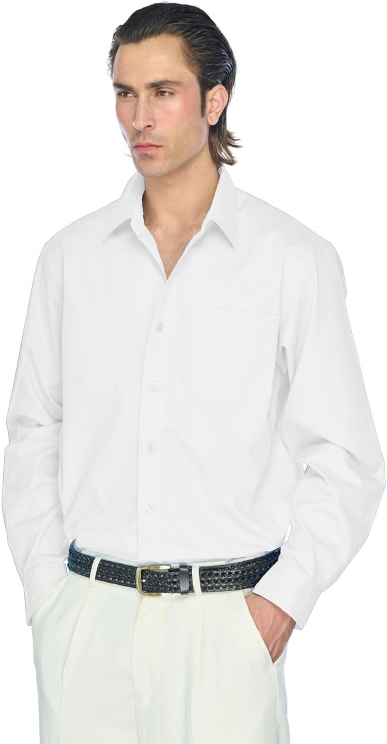 JustBlanks Men's Dress Shirts Long Sleeve Mens Dress Shirts for Men Work Mens Button up Shirts Long Sleeve