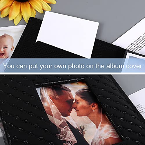 RECUTMS-200-Pocket-Album-4x6-Small-Photo-Albums-PU-Leather-Cover-Wedding-Album-Family-Baby-Anniversary-Graduation-Travel-Album-Personalized-Cover-Photo-Book-White