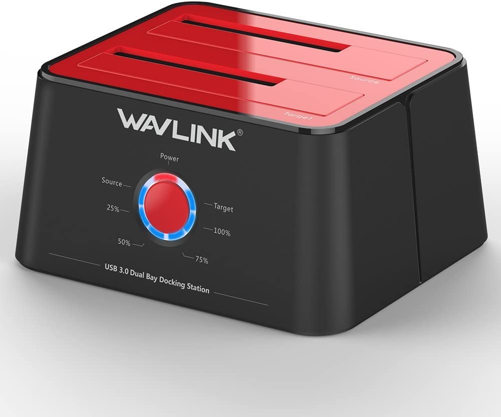 Wavlink USB 3.0 to SATA I/ II/ III Dual Bay External Hard Drive Docking Station for 2.5/3.5 inch SSD