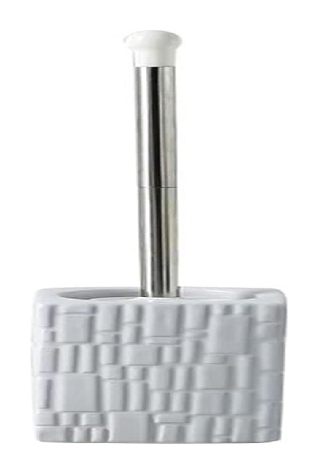 Toilettenschüssel-Bürsten-Set, Haushalt Keramik Set Wc Reinigung Pinsel Edelstahl Lange Griff Wc Schüssel Bürste Keine Toten Winkel Reinigung Brushs(White)