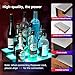2-Pack 16‘’ LED Lighted Liquor Display, 3-Tier 32Inch Total Bar Shelves for Liquor Bottle, Illuminated Home Bar Shelf with RF & App Control, 7 Colors, Music Sync& 1-4H Timming, Light-Up Whiskey Rack
