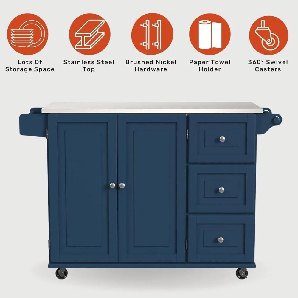 Carrello da cucina mobile con top in acciaio inox verde armadio da cucina bianco sporco tavolo mobili per la casa stoccaggio