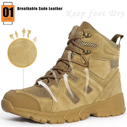 BPKW Men's Hiking Trekking Backpacking Leather Boots Mountaineering Motorcycle Shoes Casual Work Boots2