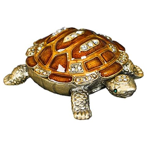 RUIDOZ Turtle Trinket Jewelry Box Hand-Painted Earrings Holder for Ring Gift 2 x 3 x 1.4 Inch-0916RZ Cover