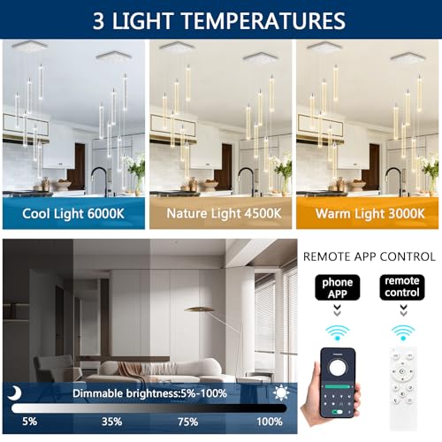 Image of Modern Crystal Pendant Lights for Kitchen Island Mini Chandelier LED Dimmable Ceiling Handing Lighting for Dining Room Corridor 2700K 6000K