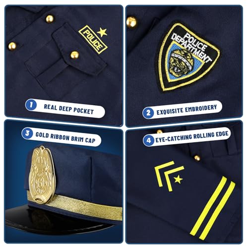 Disfraz completo policía para niños talla S miniatura 5