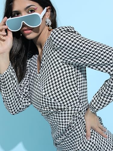 Image of Tokyo Talkies Women's Long Sleeves V-Neck Printed Dresses | Stylish Dresses | Casual Dresses