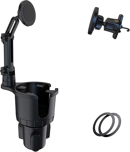 Soporte magnético para portavasos de automóvil para MagSafe, paquete de 2 soportes para teléfono celular con expansor de portavasos para portavasos