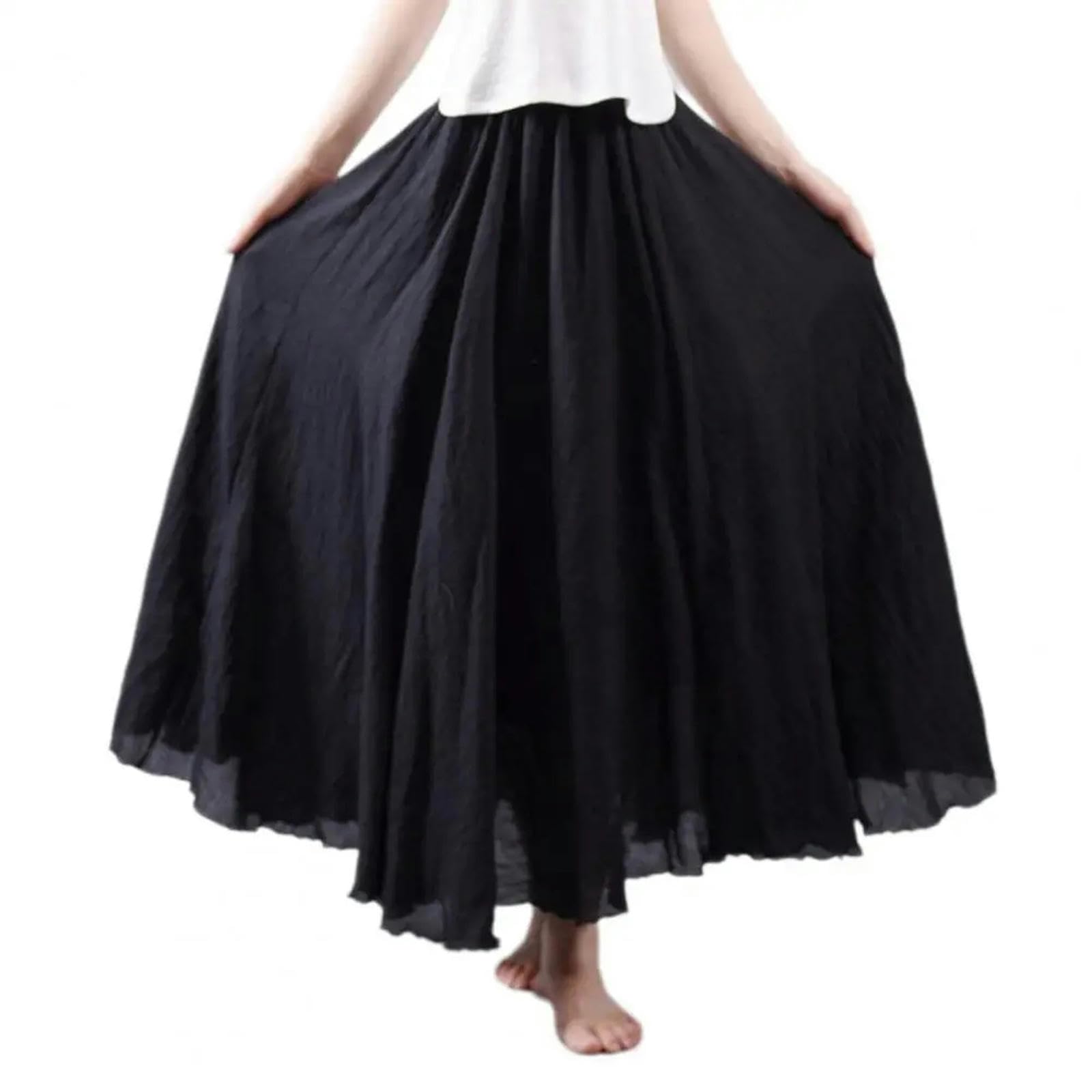 Gonna Lunga Donna Gonna in Vita Elastica in Vita Elastica Maxi Gonna Gonfie Lunghe da Donna con Orlo Fluido