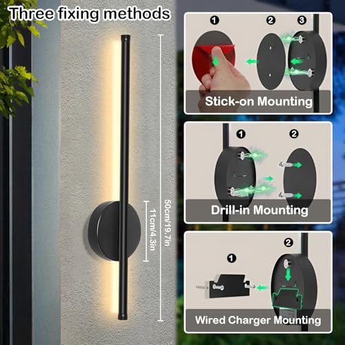 Apliques de pared recargables con mando pack de 2 luces a pilas regulables para dormitorio 3