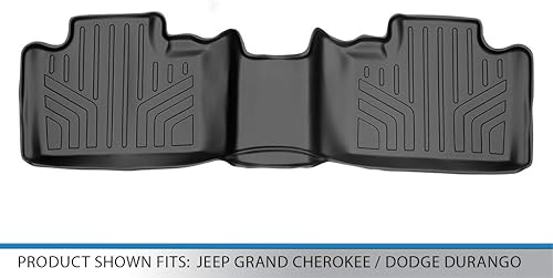 Miniatura 3 de SMARTLINER Alfombrillas de piso de ajuste personalizado, forro de 2 fila, color negro, compatible con Jeep Grand CherokeeDodge Durango 2011-2021