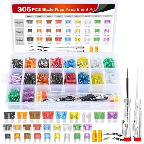 Image of Nilight 306Pcs Automotive Blade Fuse Kit Standard Mini Low Profile | Fuse Assortment with Fuse Puller and Circuit Tester 2A 5A 7.5A 10A 15A 20A 25A 30A 35A Replacement for Cars Trucks SUVs RVs