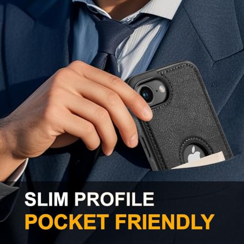 Image of MOBILOVE PU Leather Flexible Soft Logo View Back Case Cover Comes with Camera & Screen Protection for | iPhone 16e (Black)