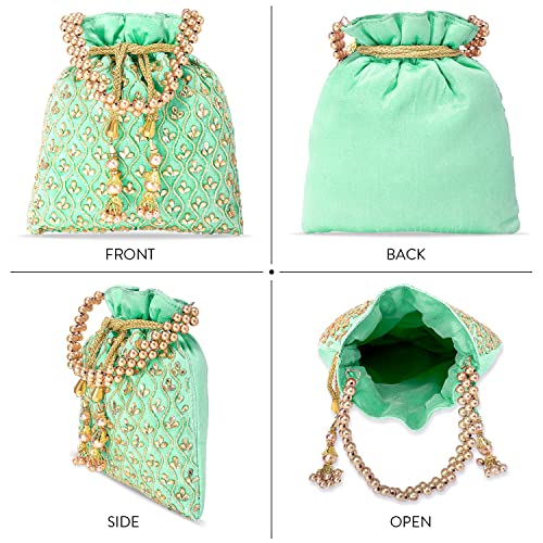 Image of Aheli Potli Purses Gift for Women Handmade Evening Handbag Stylish Bridal Fashion Wristlet