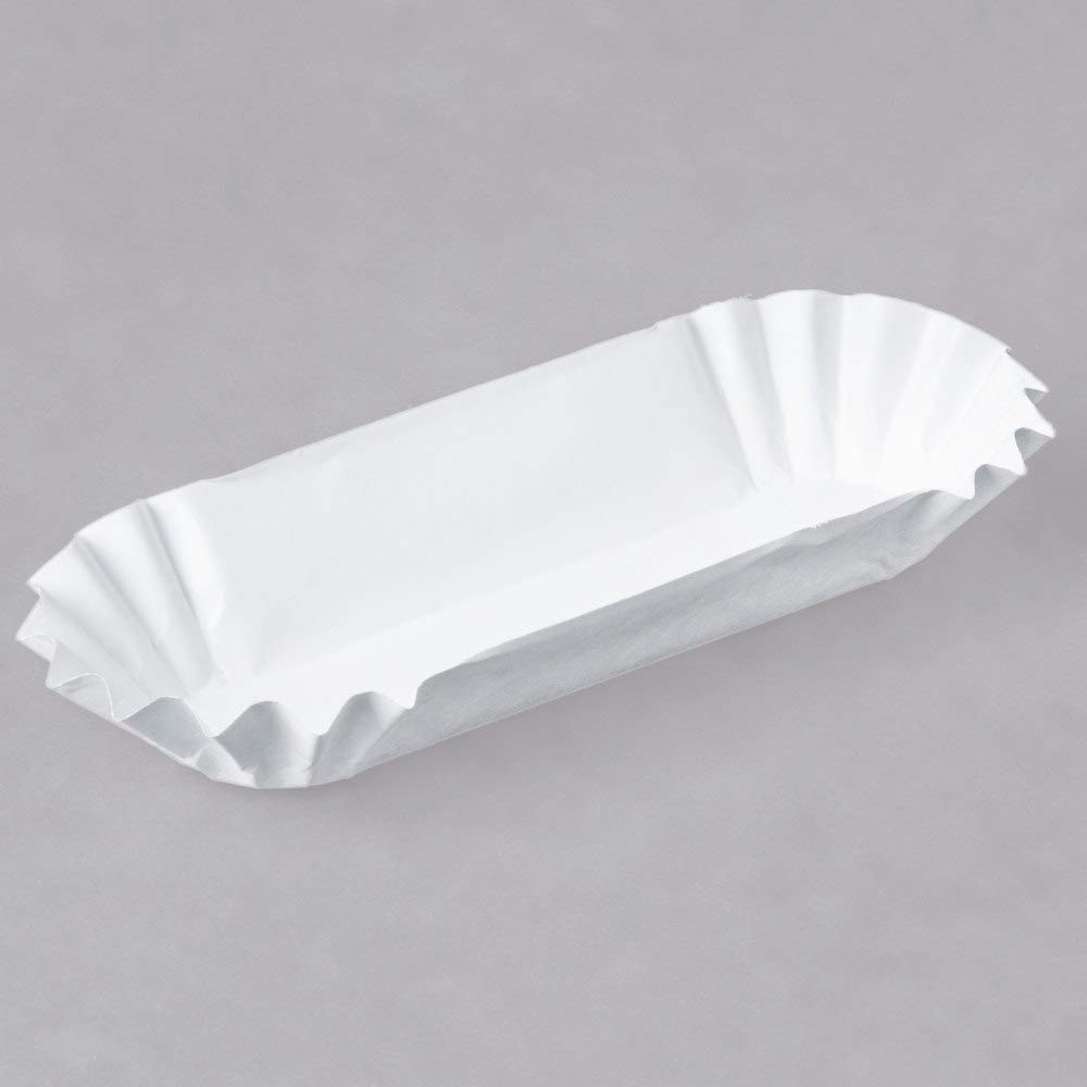 1500 Paper Hot Dog Trays White Hot Dog Wrappers 8 Inch Hotdog Tray