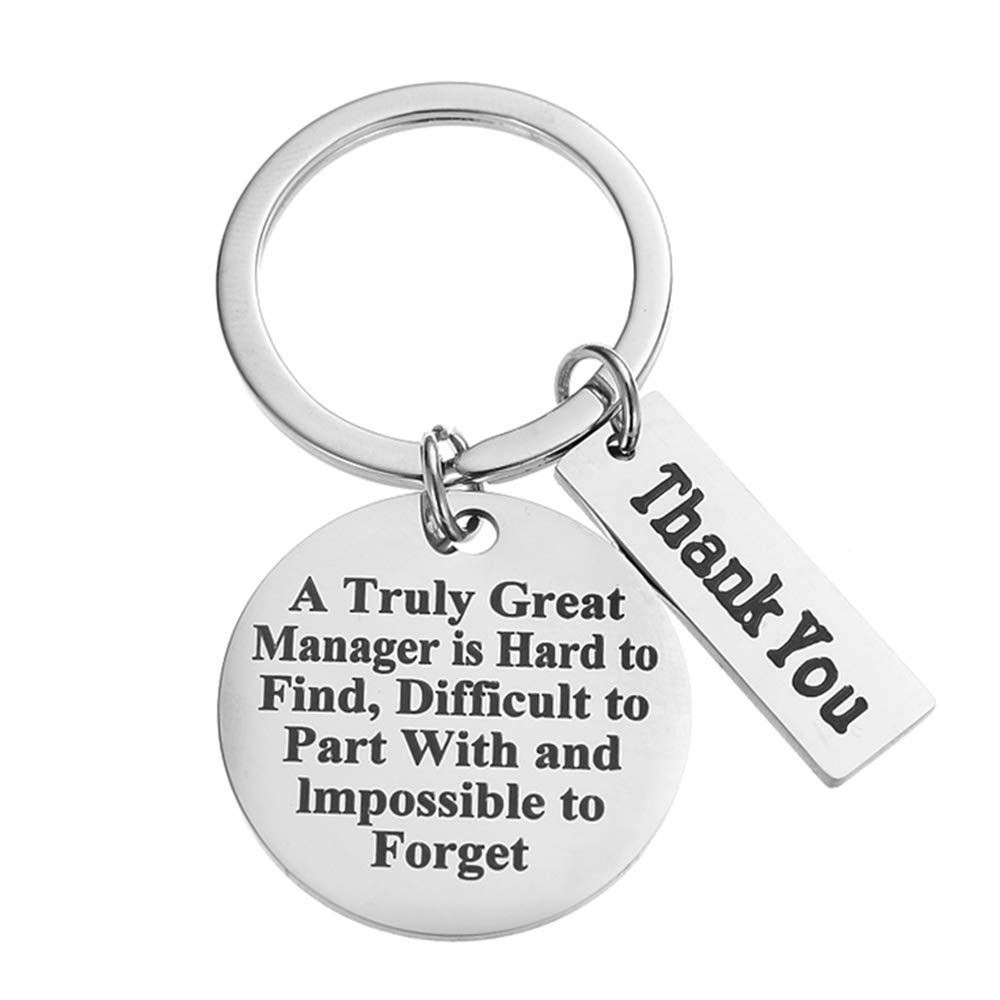 Kisseason Manager Gift Keychain Thank You Gift Retirement Gift Key Chain for Manager Leader
