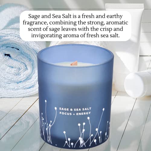 White Sage Sea Salt Candle | Sage Candles For Cleansing House | Candles For Home Scented | Sage Candle, Scented Candles For Men & Women, Energy Cleansing Candle, Relaxing Aromatherapy Scented Candle #TOP1