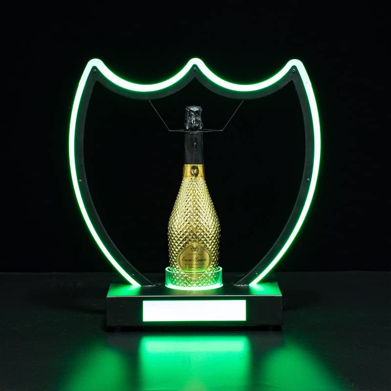 LED Bottle Display Stand Bar, Rechargeable Acrylic LED Glorifier Display, Champagne Display Holder, 4-5 Hours Charge, 4 Hours Use, For Bar/Hotel, Green Light,TypeB