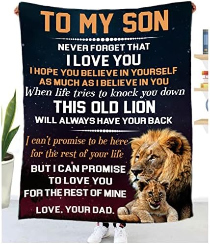 Personalized Throw Blanket to My Husband From Wife, Super Soft Blanket Message Letter Printed Quilt Warm Fleece Blanket for Bed Sofa Christmas Birthday Gift