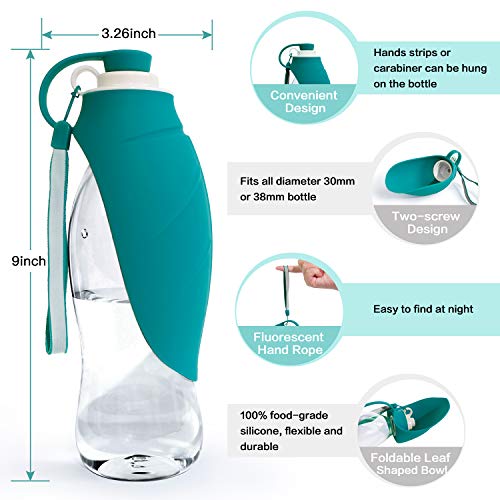 Yicostar Dog Water Bottle for Walking, 20 OZ Travel Pet Water Bottle with Potty Waste Bag for Dogs, Portable Dog Water… - Image 4