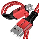 BrexLink USB C Fast Charging Cable(3A), USB C to USB A Charger (6.6ft/2 Pack), Nylon Braided Fast Charging Cord for Samsung Galaxy S10 S9 S8 Note 9, Pixel, LG V30 G6, Nintendo Switch(Red)