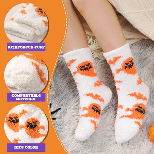 Fluffy Bed Socks Womens and Girls 5 Pairs, Ladies Autumn Winter Warm Fleece Halloween Socks Cosy Fuzzy Stockings for Valentines Christmas Brithday Gifts - Image 3