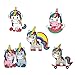 Ototon - Toppa ricamata termoadesiva a forma di unicorno colorato, decorazione per vestiti da bambini, borse o fai da te, 5 pezzi