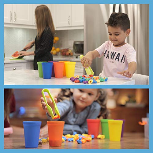Counting Bears Color Sorting Toys For Toddlers Stacking Cups, Fine Motor Skills Toys, Occupational Therapy Speech Therapy Toys, Homeschool Preschool Learning Math Manipulatives Toddler Learning Toy #TOP7